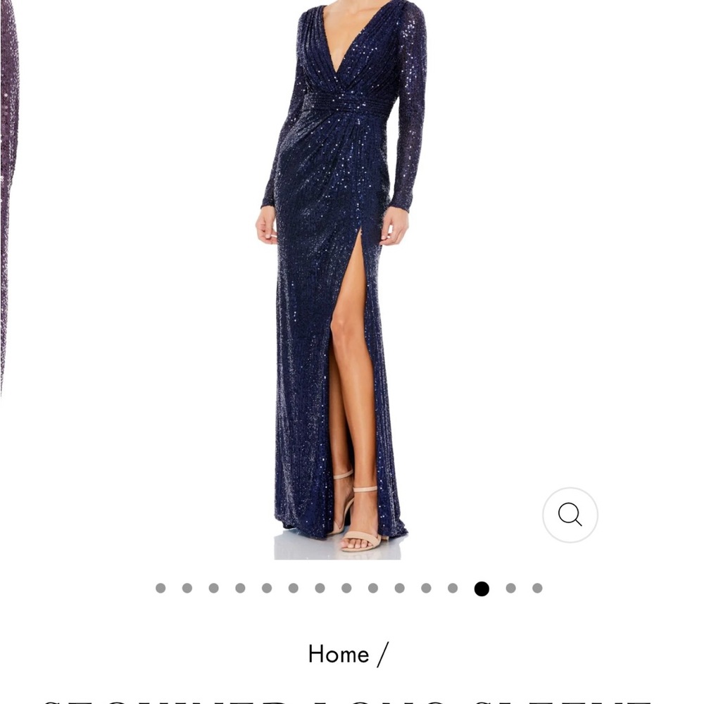 Mac Duggal Navy Long Sleeve Dress